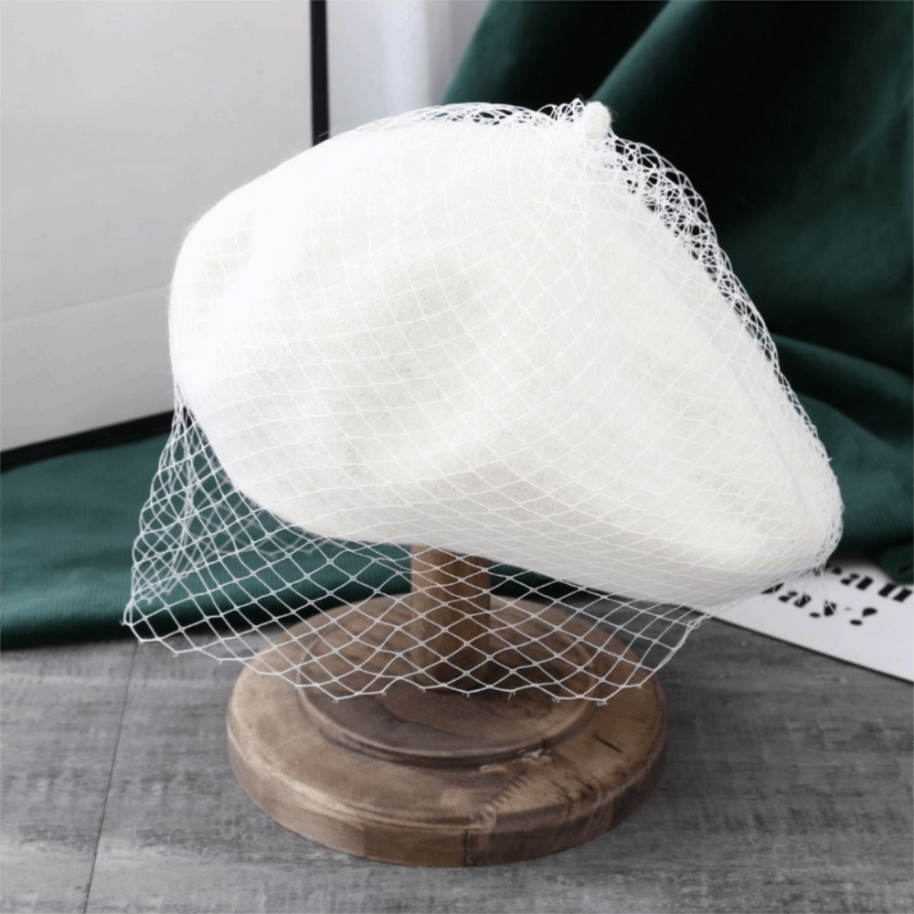 Elegant Net Mesh Wool Beret wi - огляд і ціна Beret French Wool