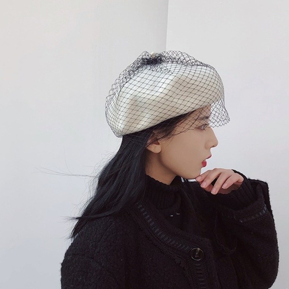 Elegant Net Mesh Wool Beret wi - огляд і ціна Beret French Wool