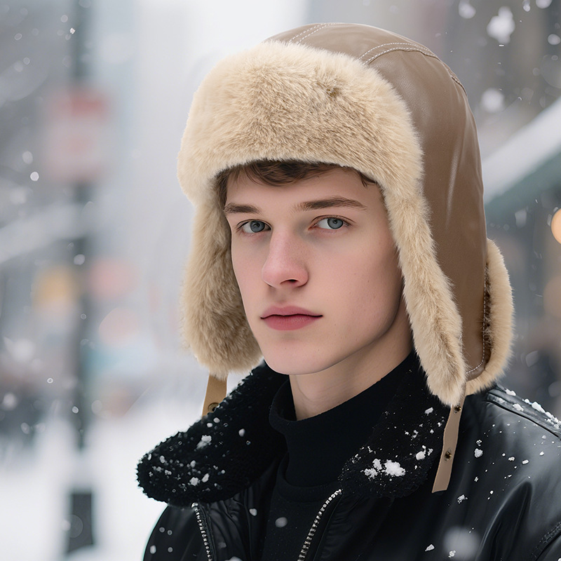 Men Winter Warm PU Leather Tra - огляд і ціна Winter Trapper Hat
